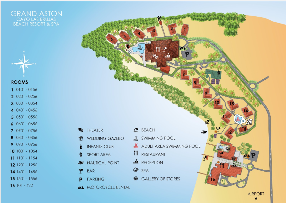 Map Grand Aston Cayo Las Brujas